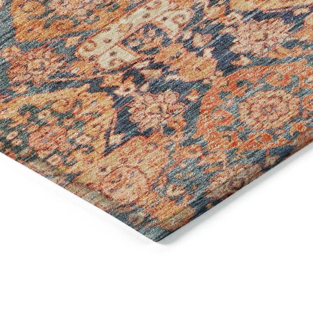 Ambray Orange Washable Indoor-Outdoor Rug-Outdoor Rugs-LOOMLAN Rugs-LOOMLAN