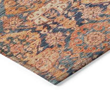 Ambray Orange Washable Indoor-Outdoor Rug-Outdoor Rugs-LOOMLAN Rugs-LOOMLAN