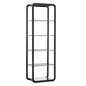 Ambretta Stainless Steel Framed Etagere-Etageres-SUNPAN-Black/Smoke Grey-Small-LOOMLAN