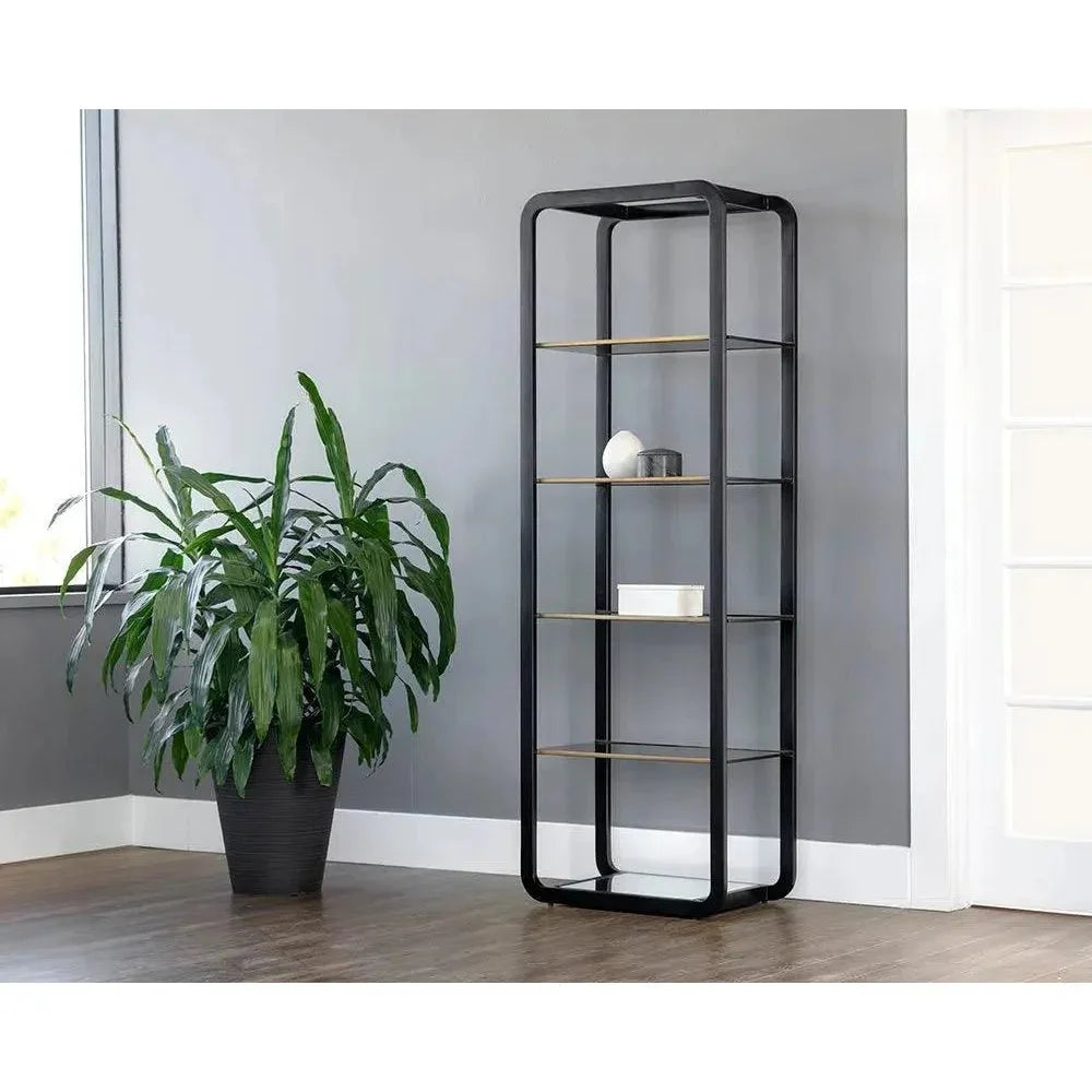 Ambretta Stainless Steel Framed Etagere-Etageres-SUNPAN-LOOMLAN
