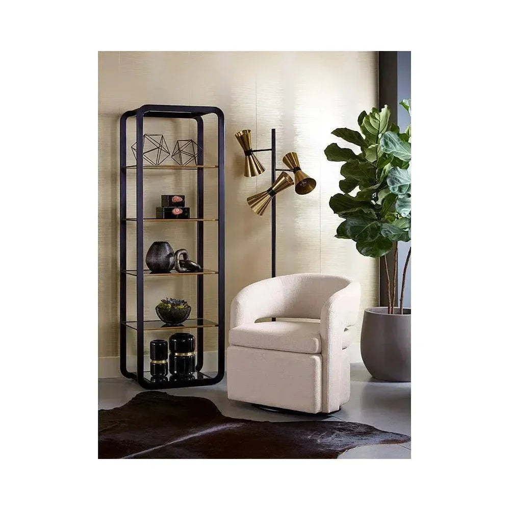 Ambretta Stainless Steel Framed Etagere-Etageres-SUNPAN-LOOMLAN