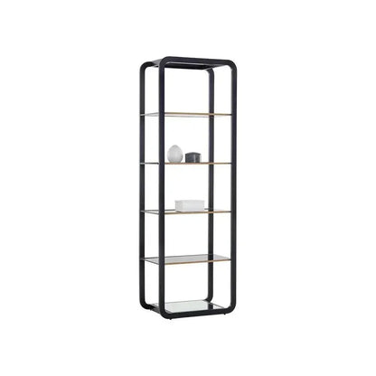 Ambretta Stainless Steel Framed Etagere-Etageres-SUNPAN-LOOMLAN