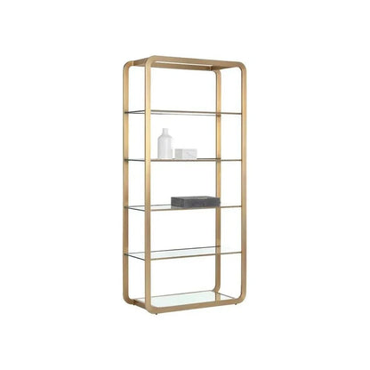 Ambretta Stainless Steel Framed Etagere-Etageres-SUNPAN-LOOMLAN
