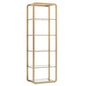Ambretta Stainless Steel Framed Etagere-Etageres-SUNPAN-Gold/Clear-Small-LOOMLAN