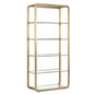 Ambretta Stainless Steel Framed Etagere-Etageres-SUNPAN-Gold/Clear-Large-LOOMLAN