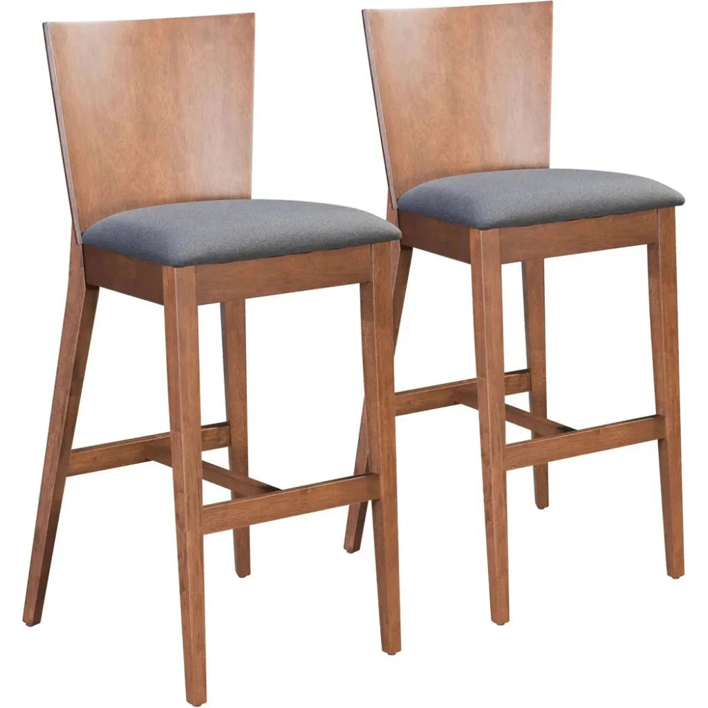 Ambrose Performance Fabric Bar Chair 2PC - LOOMLAN - Zuo Modern - Bar Stools