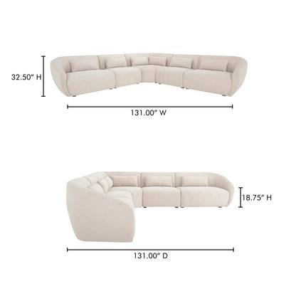 Amelia Classic L-Shaped Sectional Sofa-Modular Sofas-Moe's Home-LOOMLAN