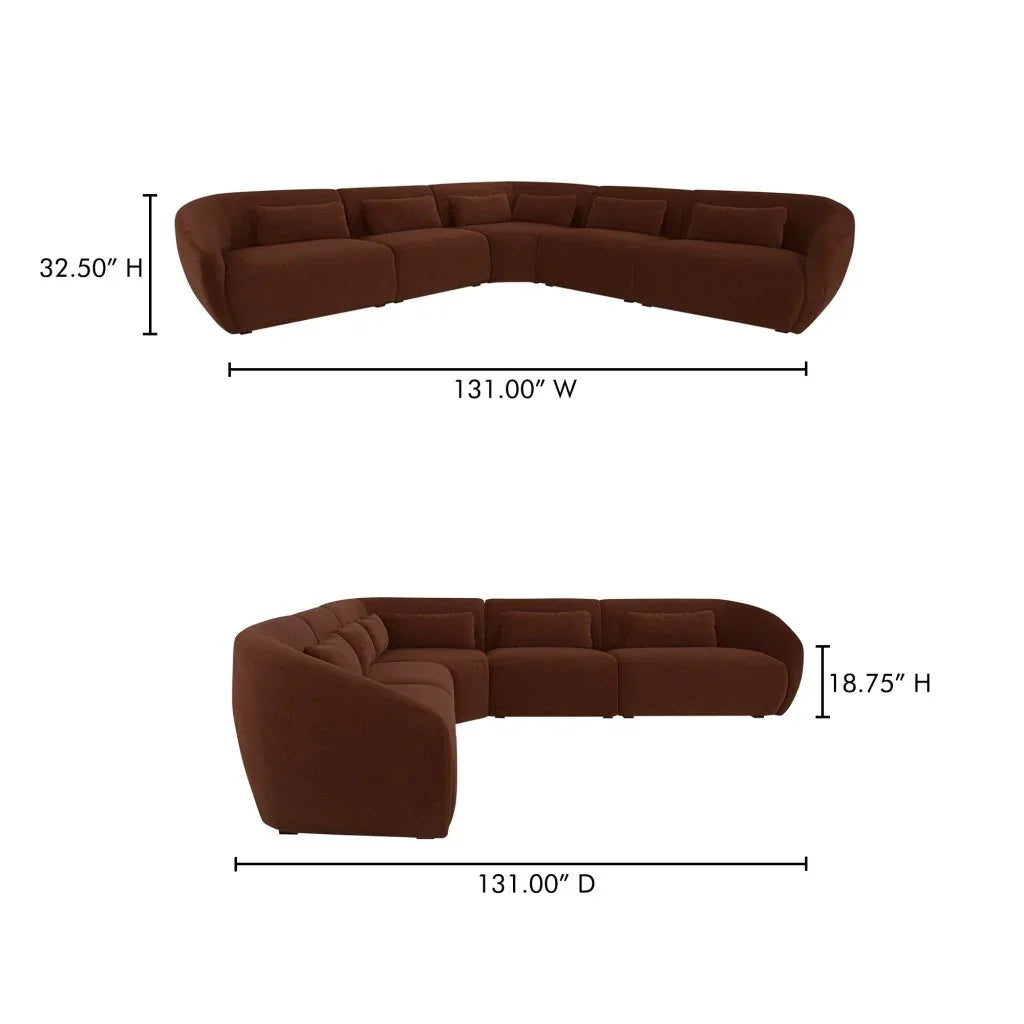 Amelia Classic L-Shaped Sectional Sofa-Modular Sofas-Moe's Home-LOOMLAN