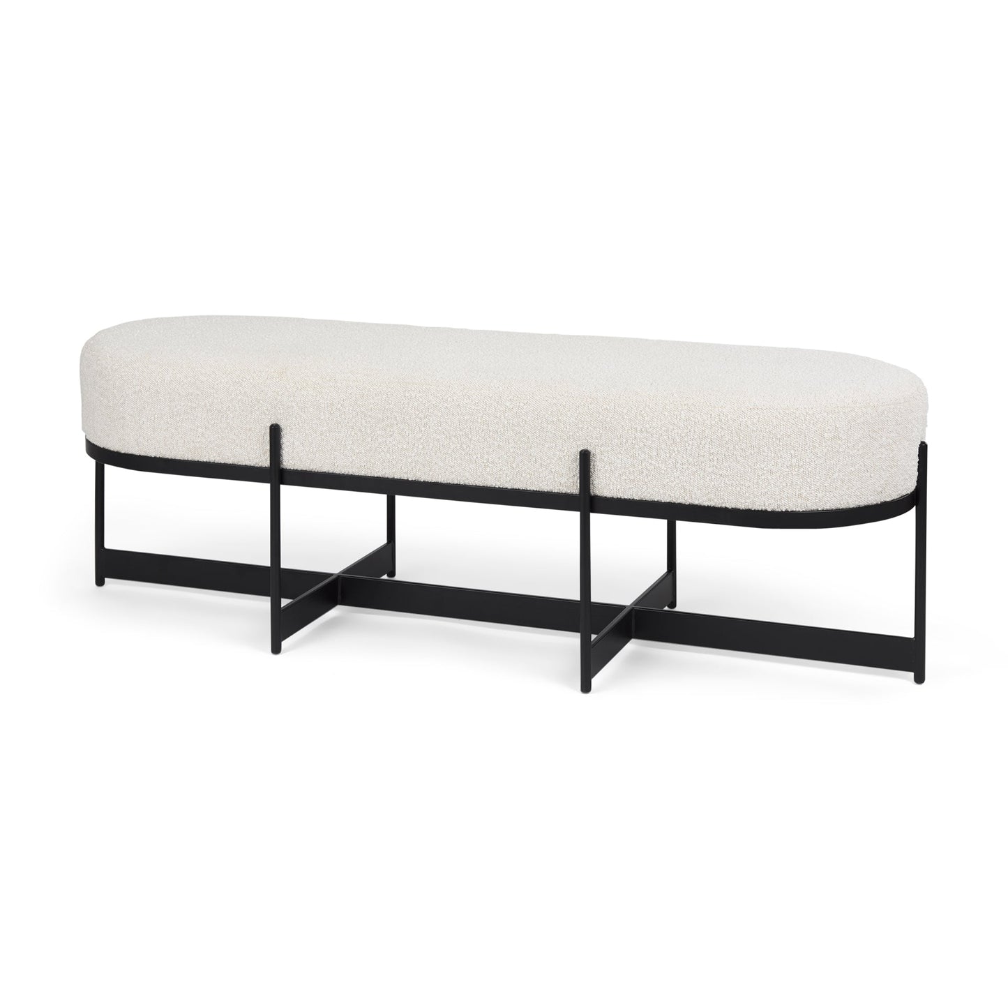 Amelia Cream Boucle Bedroom Bench