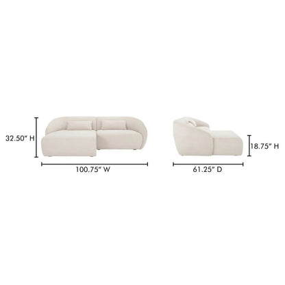 Amelia Nook Cozy Support Sectional Sofa-Modular Sofas-Moe's Home-LOOMLAN