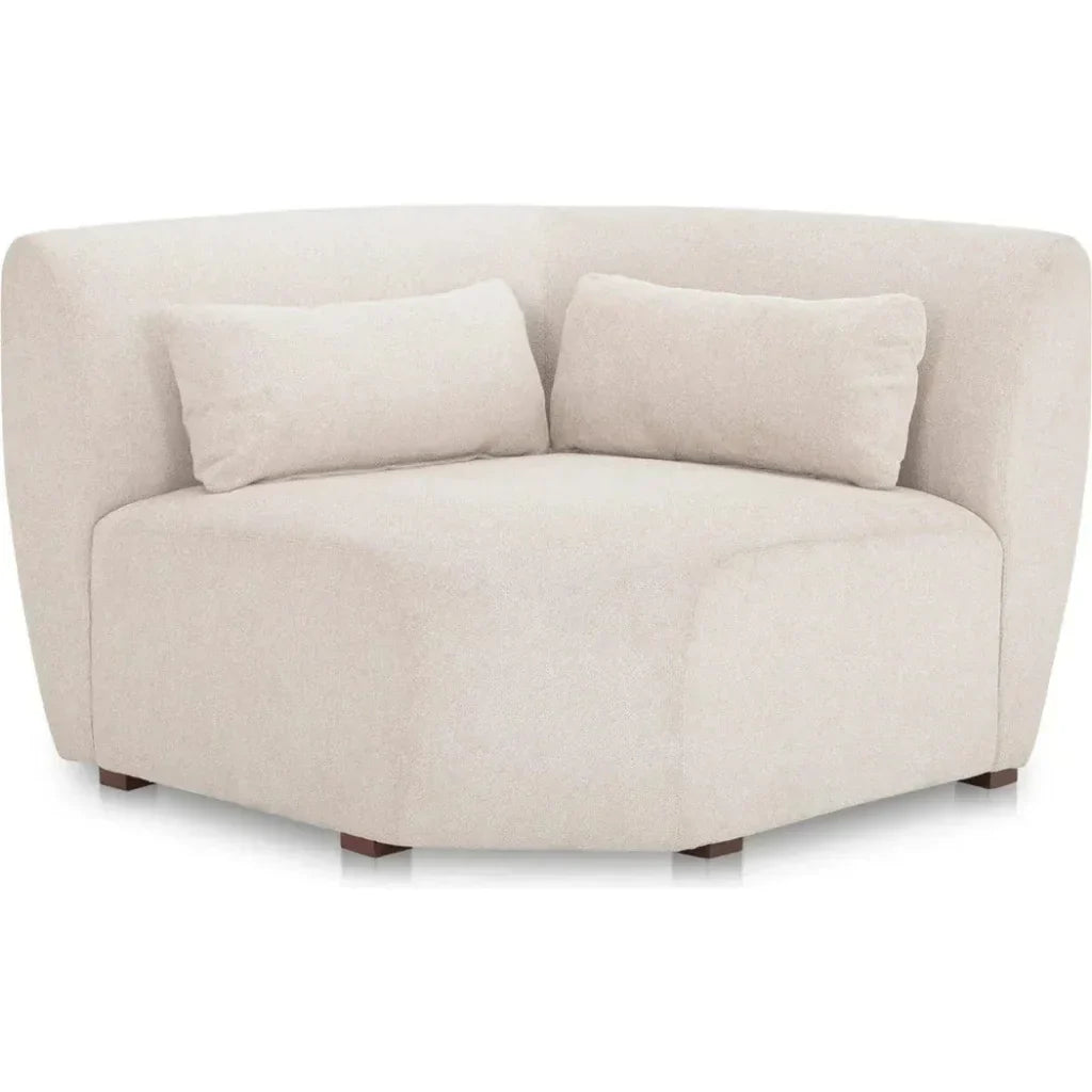 Amelia Performance Fabric Corner Chair-Modular Sofas-Moe's Home-Warm White-LOOMLAN