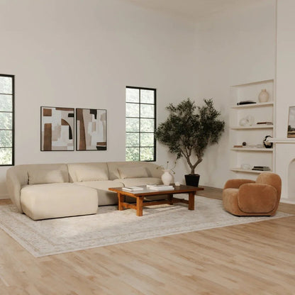 Amelia Sloped Arm Lounge Sectional Sofa-Modular Sofas-Moe's Home-LOOMLAN