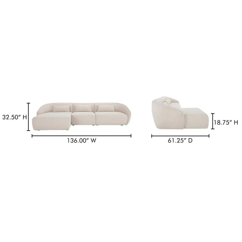 Amelia Sloped Arm Lounge Sectional Sofa-Modular Sofas-Moe's Home-LOOMLAN