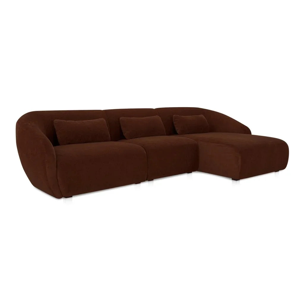 Amelia Sloped Arm Lounge Sectional Sofa-Modular Sofas-Moe's Home-LOOMLAN