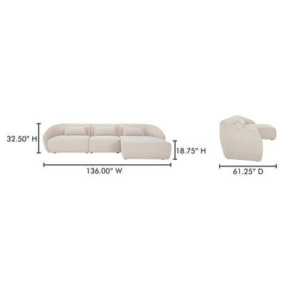 Amelia Sloped Arm Lounge Sectional Sofa-Modular Sofas-Moe's Home-LOOMLAN