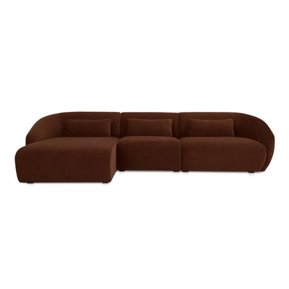 Amelia Sloped Arm Lounge Sectional Sofa-Modular Sofas-Moe's Home-Left Facing-Chestnut-LOOMLAN