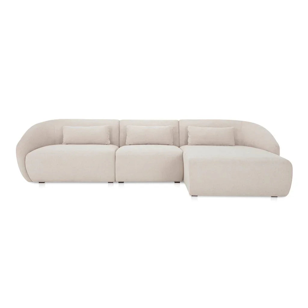 Amelia Sloped Arm Lounge Sectional Sofa-Modular Sofas-Moe's Home-Rigt Facing-Warm White-LOOMLAN