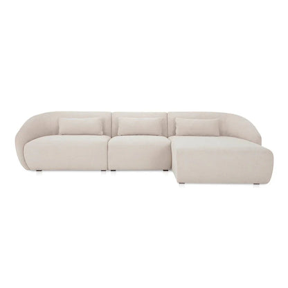 Amelia Sloped Arm Lounge Sectional Sofa-Modular Sofas-Moe's Home-Rigt Facing-Warm White-LOOMLAN