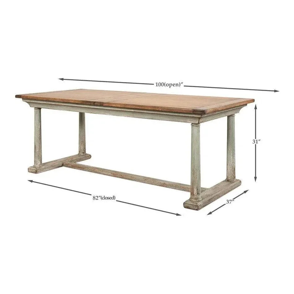 Amelia Two Tone Rectangle Extendable Dining Table-Dining Tables-Sarreid-LOOMLAN
