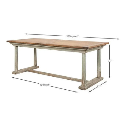 Amelia Two Tone Rectangle Extendable Dining Table-Dining Tables-Sarreid-LOOMLAN