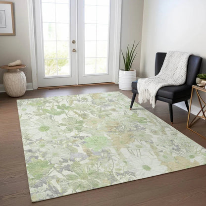 Ameliah Green Washable Indoor - Outdoor Rug - LOOMLAN - LOOMLAN Rugs - Outdoor Rugs