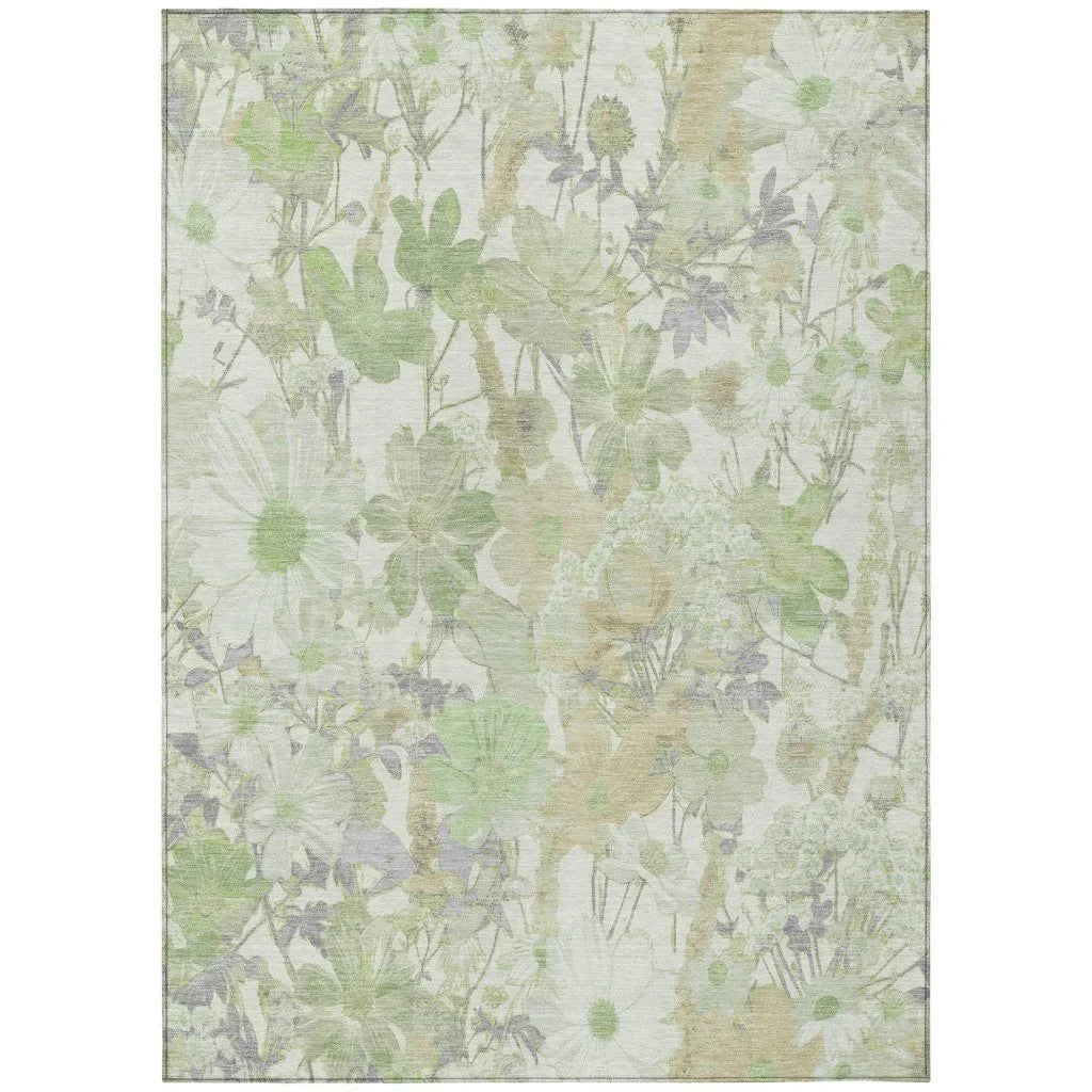 Ameliah Green Washable Indoor - Outdoor Rug - LOOMLAN - LOOMLAN Rugs - Outdoor Rugs