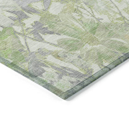 Ameliah Green Washable Indoor - Outdoor Rug - LOOMLAN - LOOMLAN Rugs - Outdoor Rugs