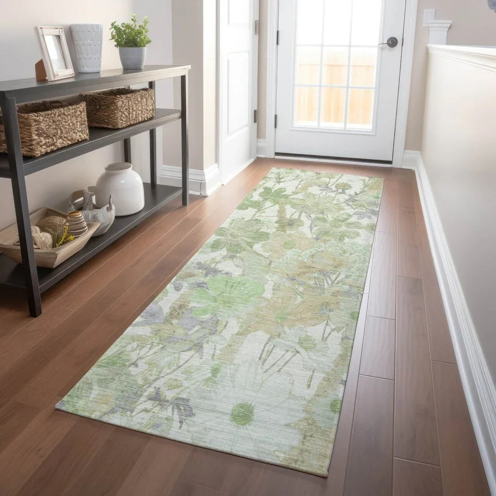 Ameliah Green Washable Indoor - Outdoor Rug - LOOMLAN - LOOMLAN Rugs - Outdoor Rugs