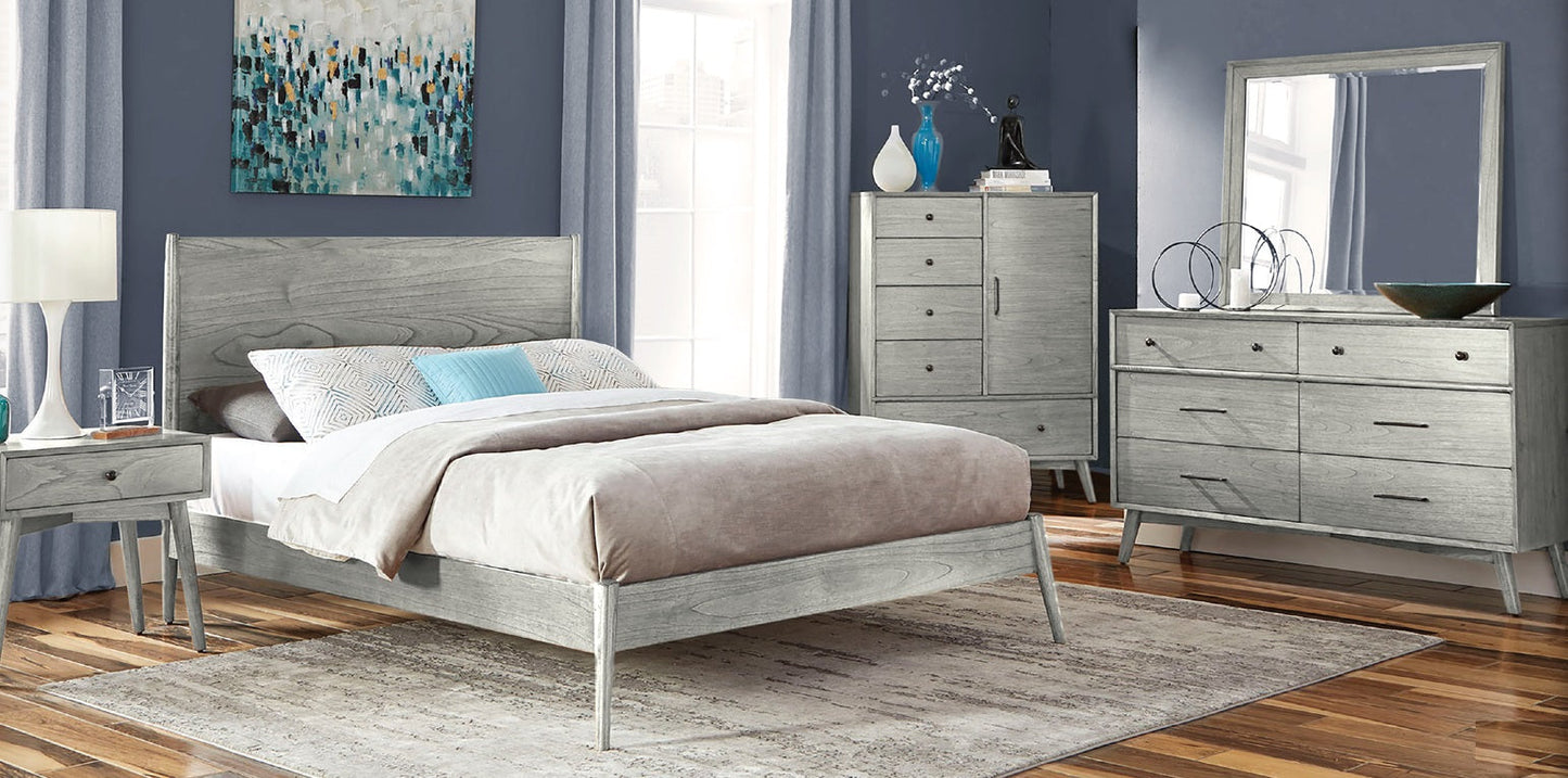 American Modern Six Drawers Dresser with Mirror