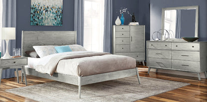 American Modern Six Drawers Dresser with Mirror