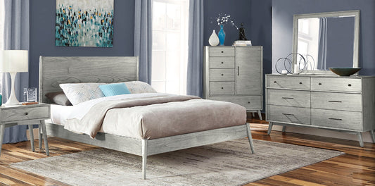 American Modern Six Drawers Dresser with Mirror