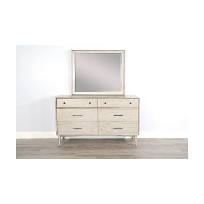 American Modern Six Drawers Dresser with Mirror