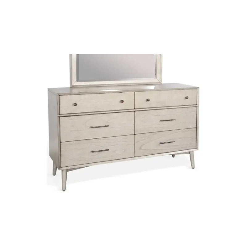 American Modern Six Drawers Dresser with Mirror