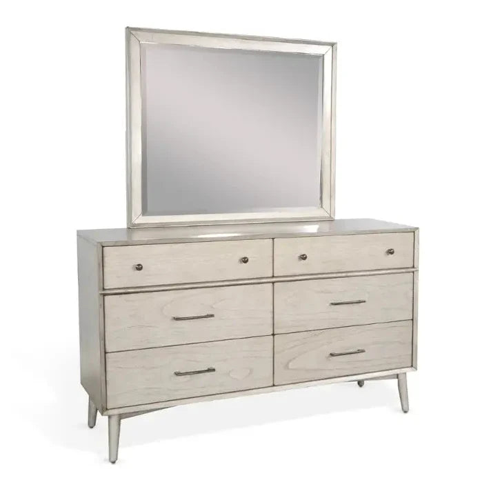 American Modern Six Drawers Dresser with Mirror