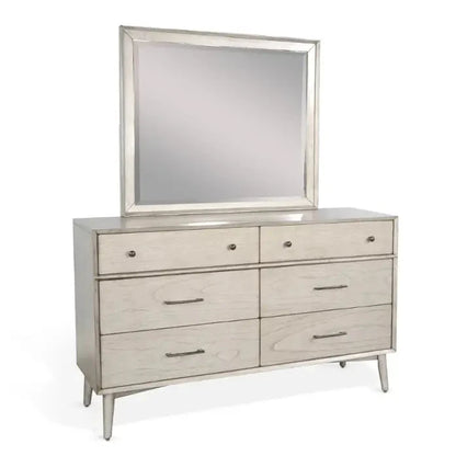 American Modern Six Drawers Dresser with Mirror
