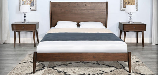 American Modern Wooden Brown Bed