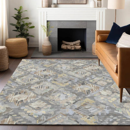 Amethira Gray Washable Indoor - Outdoor Rug - LOOMLAN - LOOMLAN Rugs - Outdoor Rugs