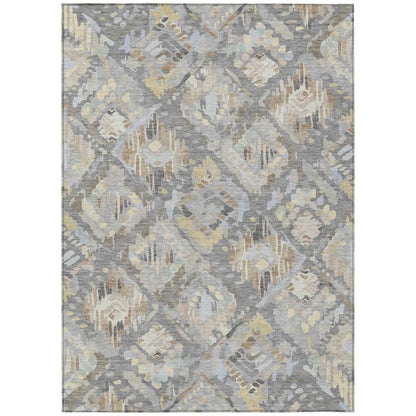 Amethira Gray Washable Indoor - Outdoor Rug - LOOMLAN - LOOMLAN Rugs - Outdoor Rugs