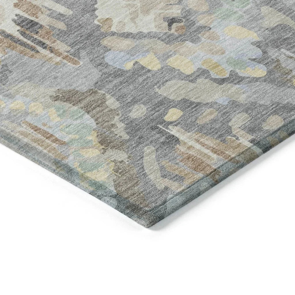 Amethira Gray Washable Indoor - Outdoor Rug - LOOMLAN - LOOMLAN Rugs - Outdoor Rugs