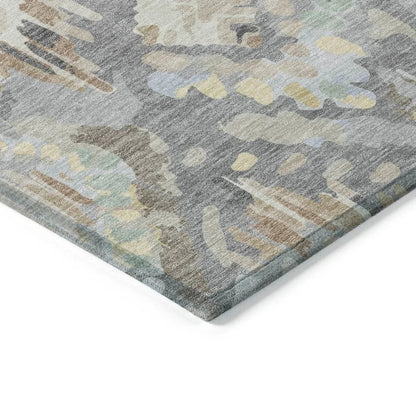 Amethira Gray Washable Indoor - Outdoor Rug - LOOMLAN - LOOMLAN Rugs - Outdoor Rugs