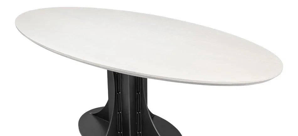 Aminah Wooden Oval Dining Table-Dining Tables-Sarreid-LOOMLAN
