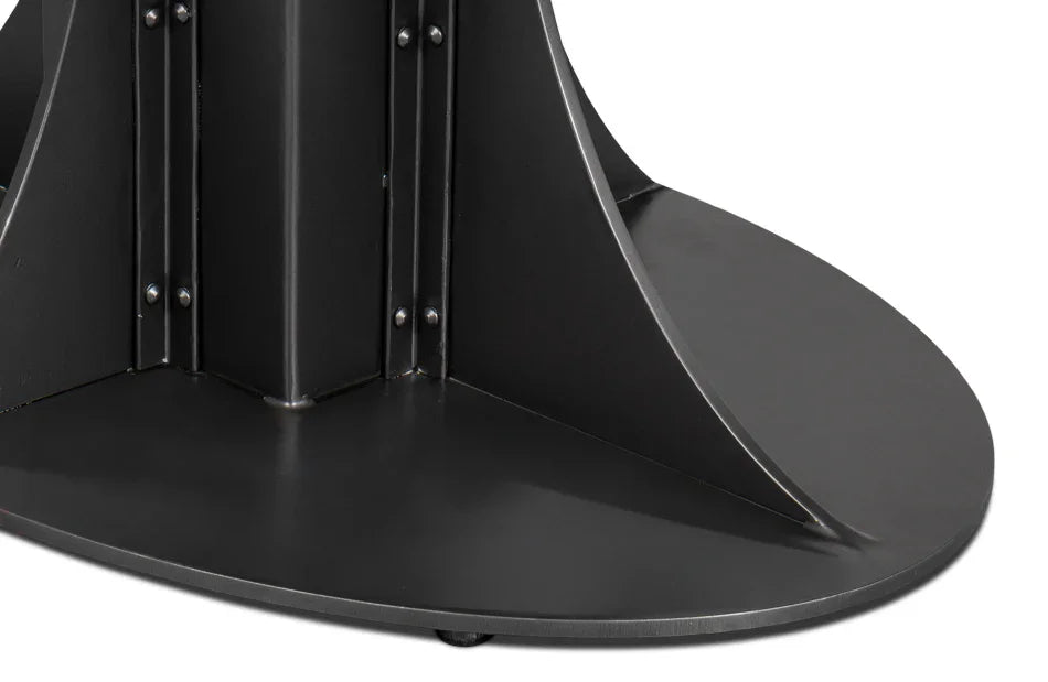 Aminah Wooden Oval Dining Table-Dining Tables-Sarreid-LOOMLAN