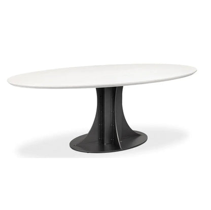 Aminah Wooden Oval Dining Table-Dining Tables-Sarreid-LOOMLAN