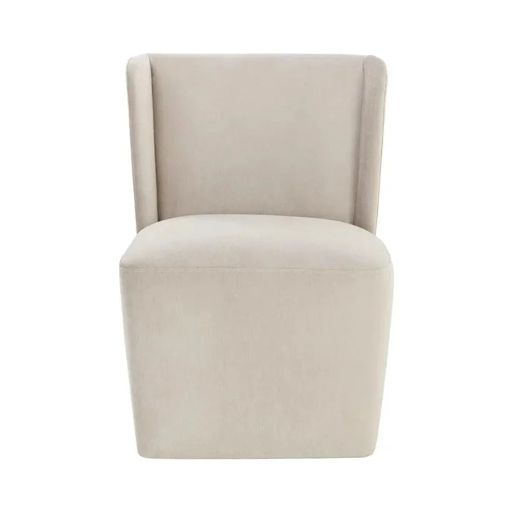 Amita Fabric Wheeled Armless Dining Chair - LOOMLAN - SUNPAN - Dining Chairs