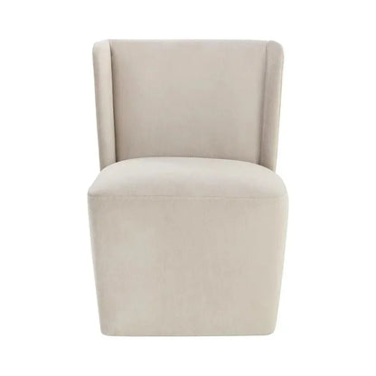 Amita Fabric Wheeled Armless Dining Chair - LOOMLAN - SUNPAN - Dining Chairs