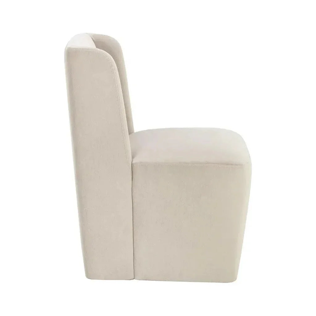 Amita Fabric Wheeled Armless Dining Chair - LOOMLAN - SUNPAN - Dining Chairs