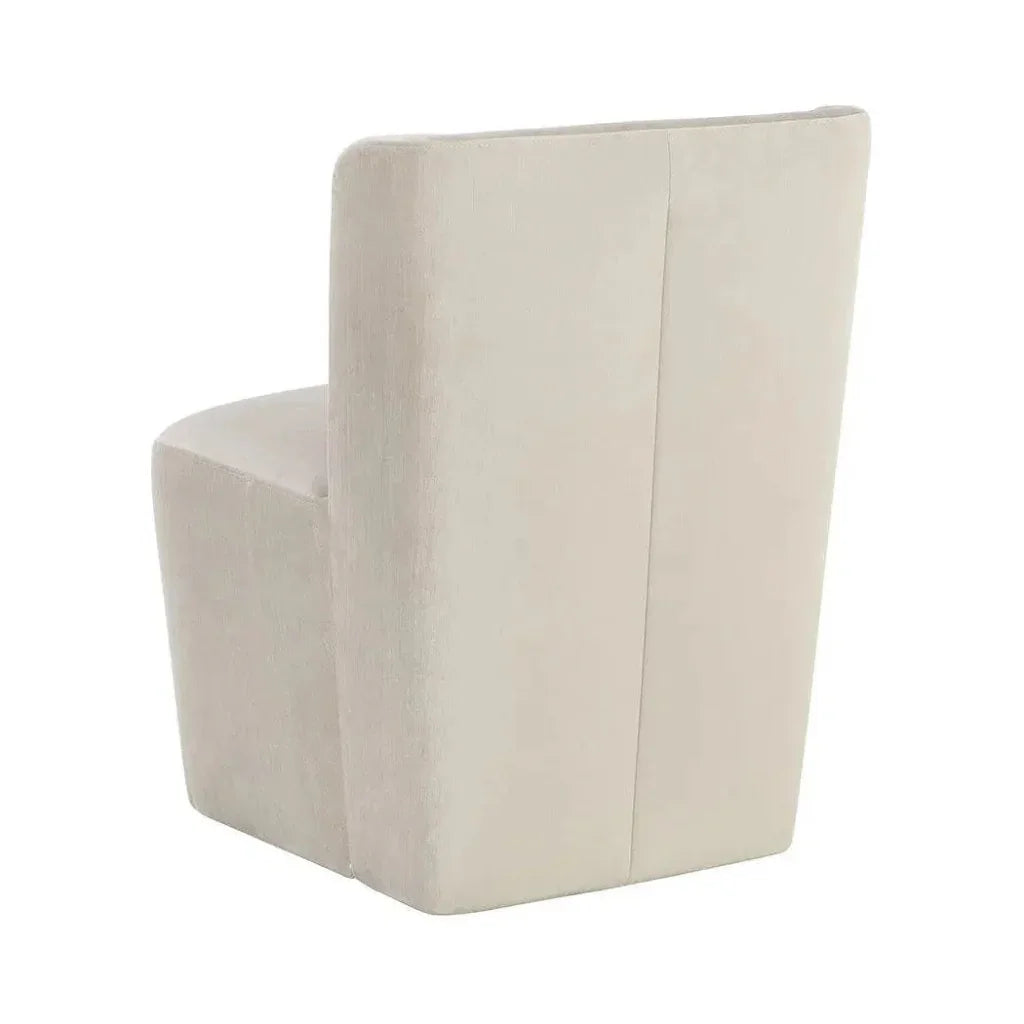 Amita Fabric Wheeled Armless Dining Chair - LOOMLAN - SUNPAN - Dining Chairs