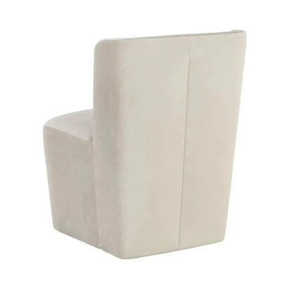 Amita Fabric Wheeled Armless Dining Chair - LOOMLAN - SUNPAN - Dining Chairs