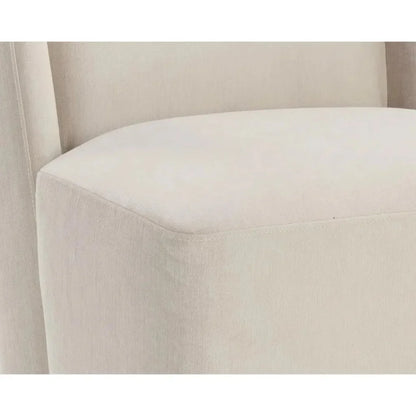 Amita Fabric Wheeled Armless Dining Chair - LOOMLAN - SUNPAN - Dining Chairs