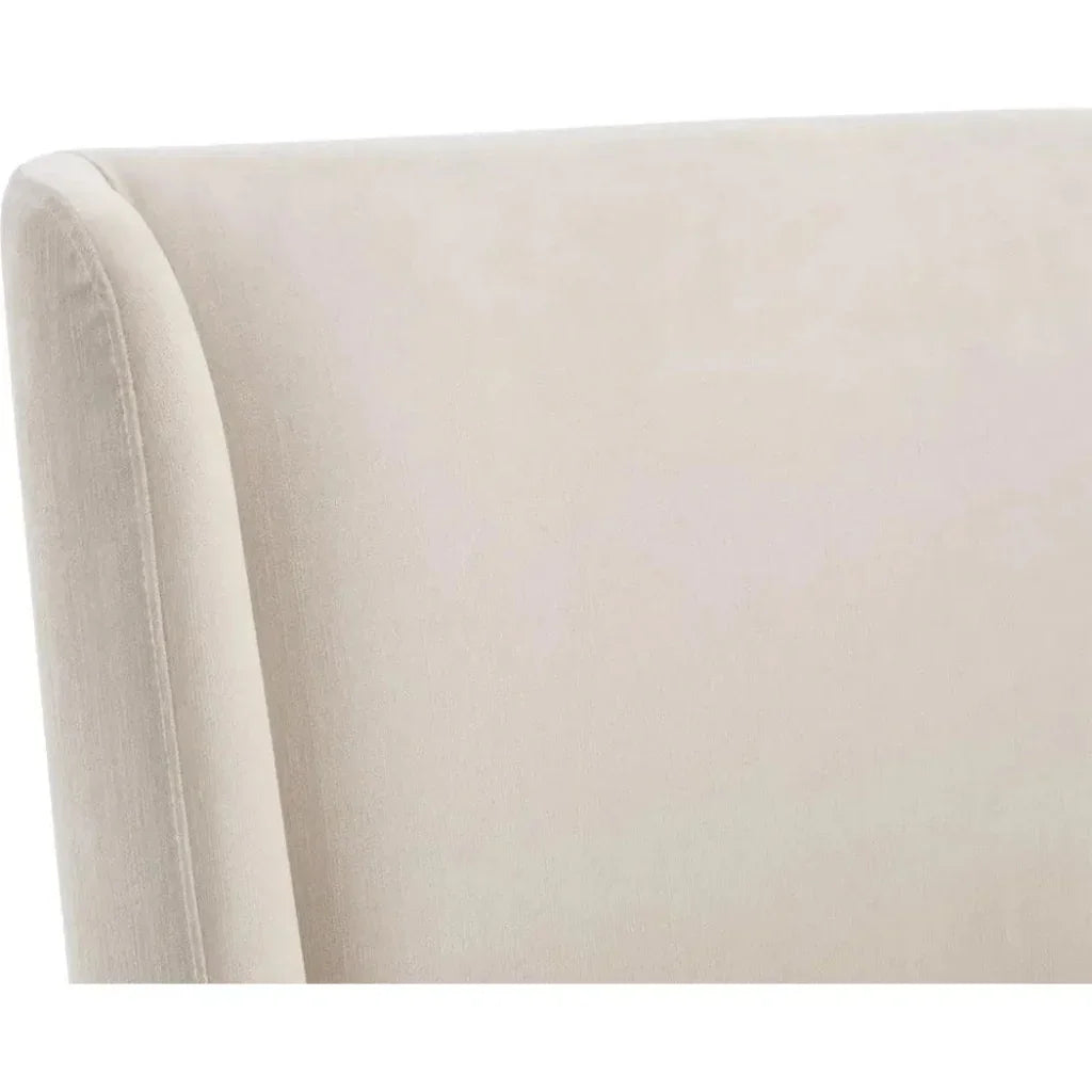 Amita Fabric Wheeled Armless Dining Chair - LOOMLAN - SUNPAN - Dining Chairs